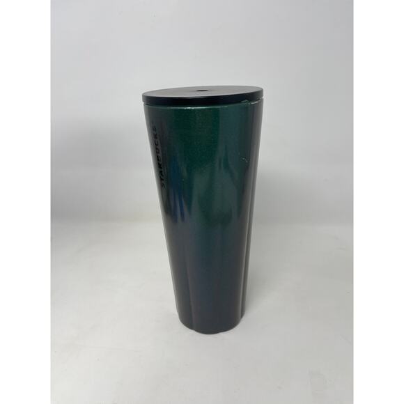 Starbucks Christmas 2021 Stainless Steel Metallic Sparkle Green Tumbler C 24 Oz - Picture 2 of 7